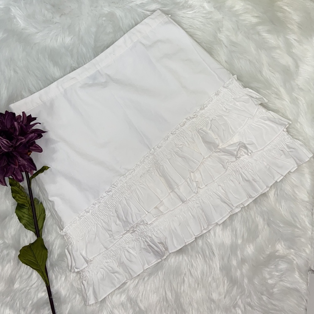 J. Crew Ruffled white cotton skirt size 6